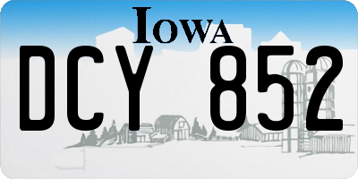 IA license plate DCY852