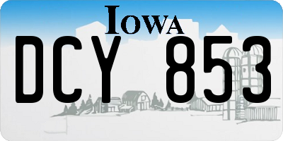 IA license plate DCY853