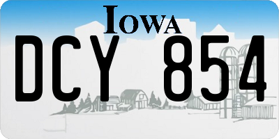 IA license plate DCY854