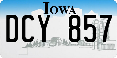 IA license plate DCY857