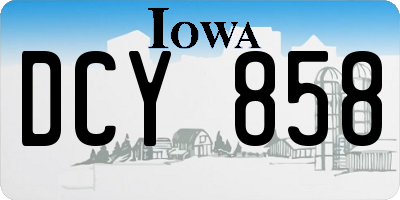 IA license plate DCY858