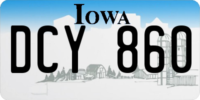 IA license plate DCY860