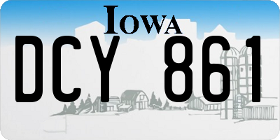 IA license plate DCY861