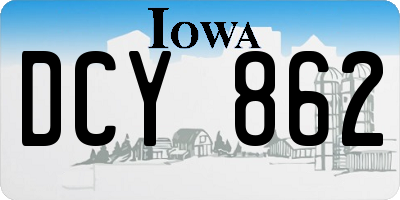 IA license plate DCY862