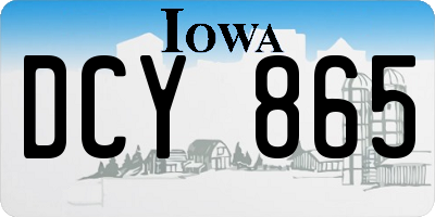 IA license plate DCY865