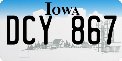 IA license plate DCY867