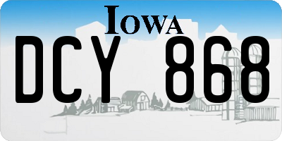 IA license plate DCY868
