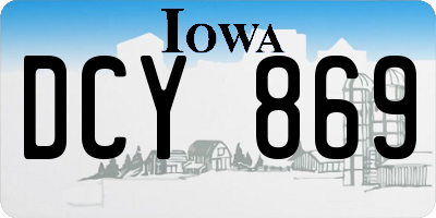 IA license plate DCY869