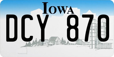 IA license plate DCY870