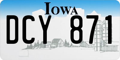 IA license plate DCY871