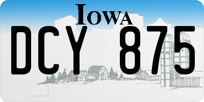 IA license plate DCY875