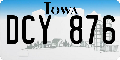 IA license plate DCY876