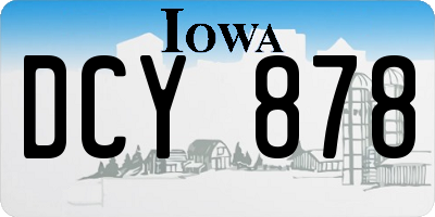 IA license plate DCY878