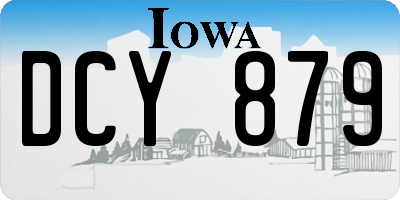 IA license plate DCY879