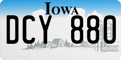 IA license plate DCY880
