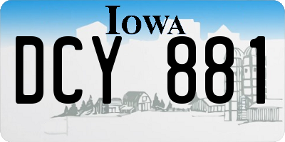IA license plate DCY881