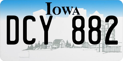 IA license plate DCY882