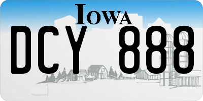 IA license plate DCY888