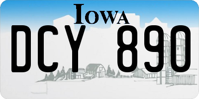 IA license plate DCY890