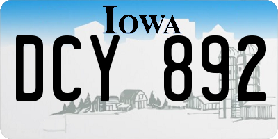 IA license plate DCY892