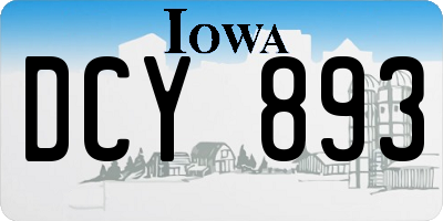 IA license plate DCY893