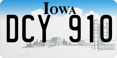 IA license plate DCY910