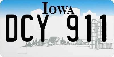 IA license plate DCY911