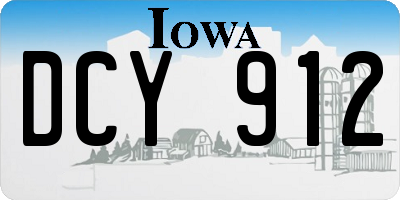 IA license plate DCY912