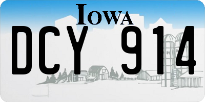 IA license plate DCY914