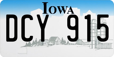 IA license plate DCY915