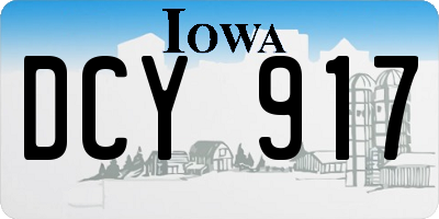 IA license plate DCY917