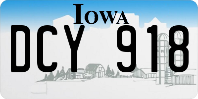 IA license plate DCY918