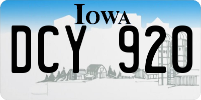 IA license plate DCY920