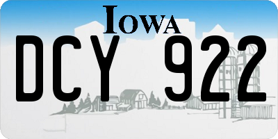 IA license plate DCY922