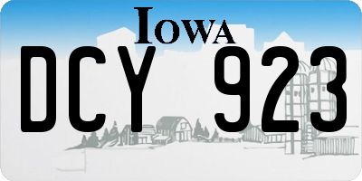 IA license plate DCY923