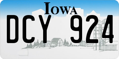 IA license plate DCY924