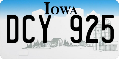 IA license plate DCY925