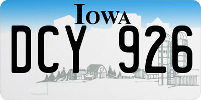 IA license plate DCY926