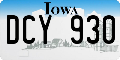 IA license plate DCY930