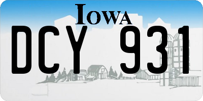 IA license plate DCY931