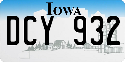 IA license plate DCY932