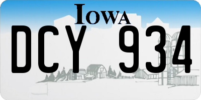 IA license plate DCY934