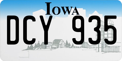 IA license plate DCY935