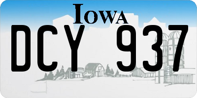 IA license plate DCY937