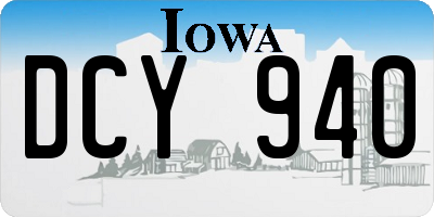 IA license plate DCY940