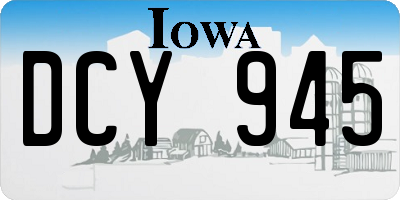 IA license plate DCY945