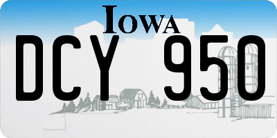IA license plate DCY950