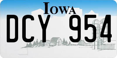 IA license plate DCY954
