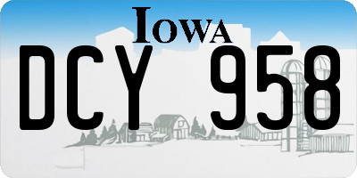 IA license plate DCY958