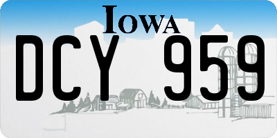 IA license plate DCY959